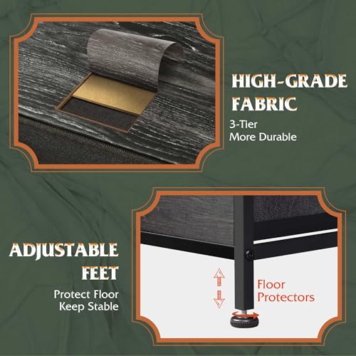 Dark Grey 5 Drawer Fabric Dresser S784139