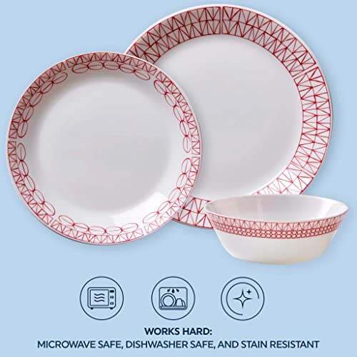 12-Pc Dinnerware Set, Service for 4, Glass Plate & Bowl Set G102962