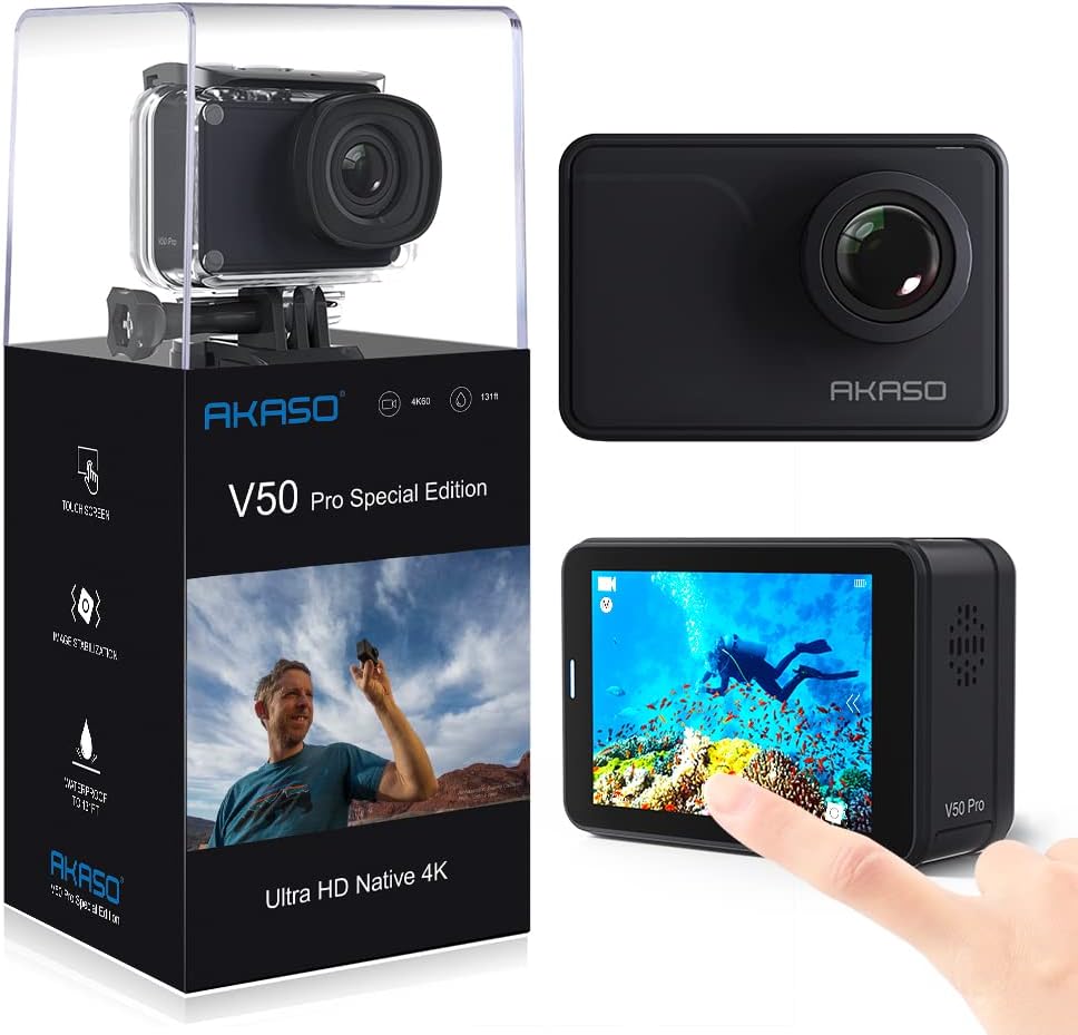 4K30fps 20MP WiFi Action Camera with EIS Touch Screen 100 feet Waterproof Camera U539428
