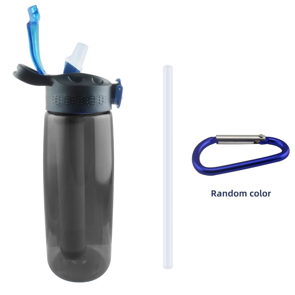Black Tritan Water Filter Bottle with Lockable Lid V75394