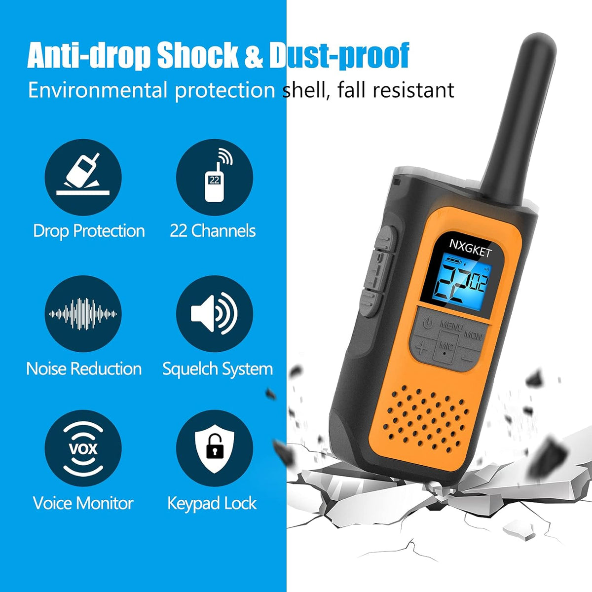4 Pack Long Range Two-Way Radios Rechargeable Walkie Talkies U278
