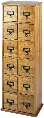 12 Drawers Solid Oak Media Cabinet K916