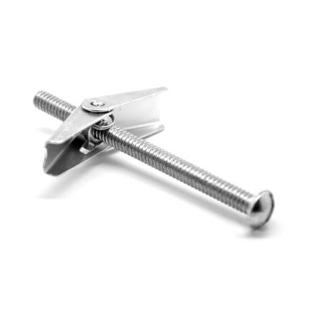 5/16 inch-18 x 4 inch Coarse Thread Toggle Bolt Slotted Round Head Low Carbon Steel Zinc Plated Pk 50 W160338
