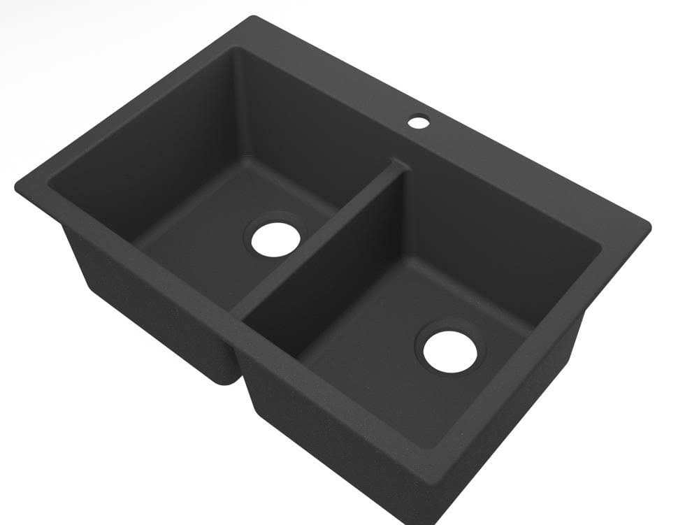 Granite Double Basin Drop-in Kitchen Sink B6520