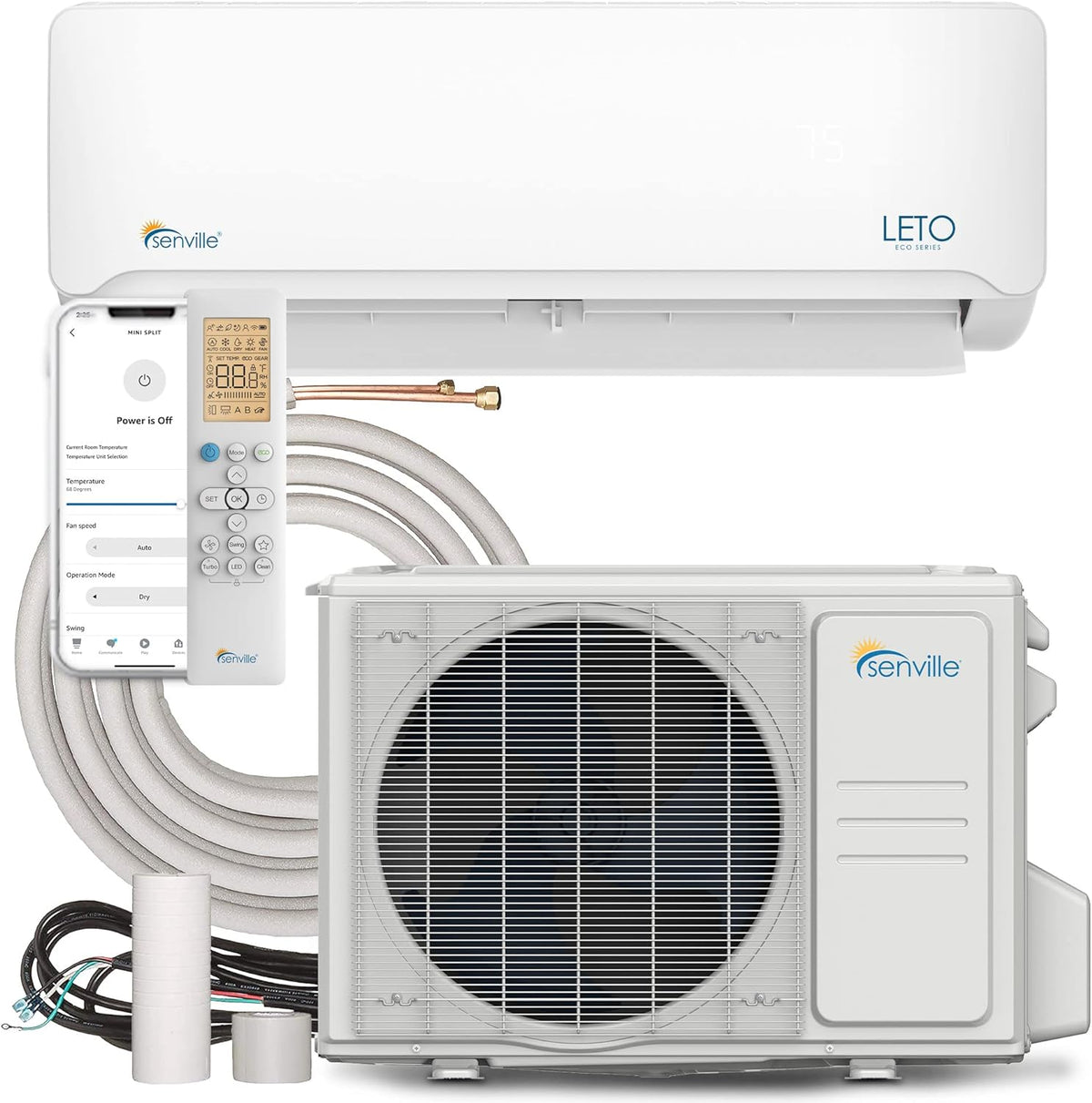 12000 BTU 208/230V Mini Split Air Conditioner Heat Pump, White P408