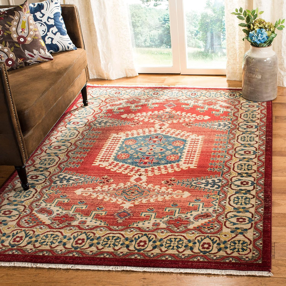 8' x 10' Red Ivory Traditional Oriental Area Rug U354