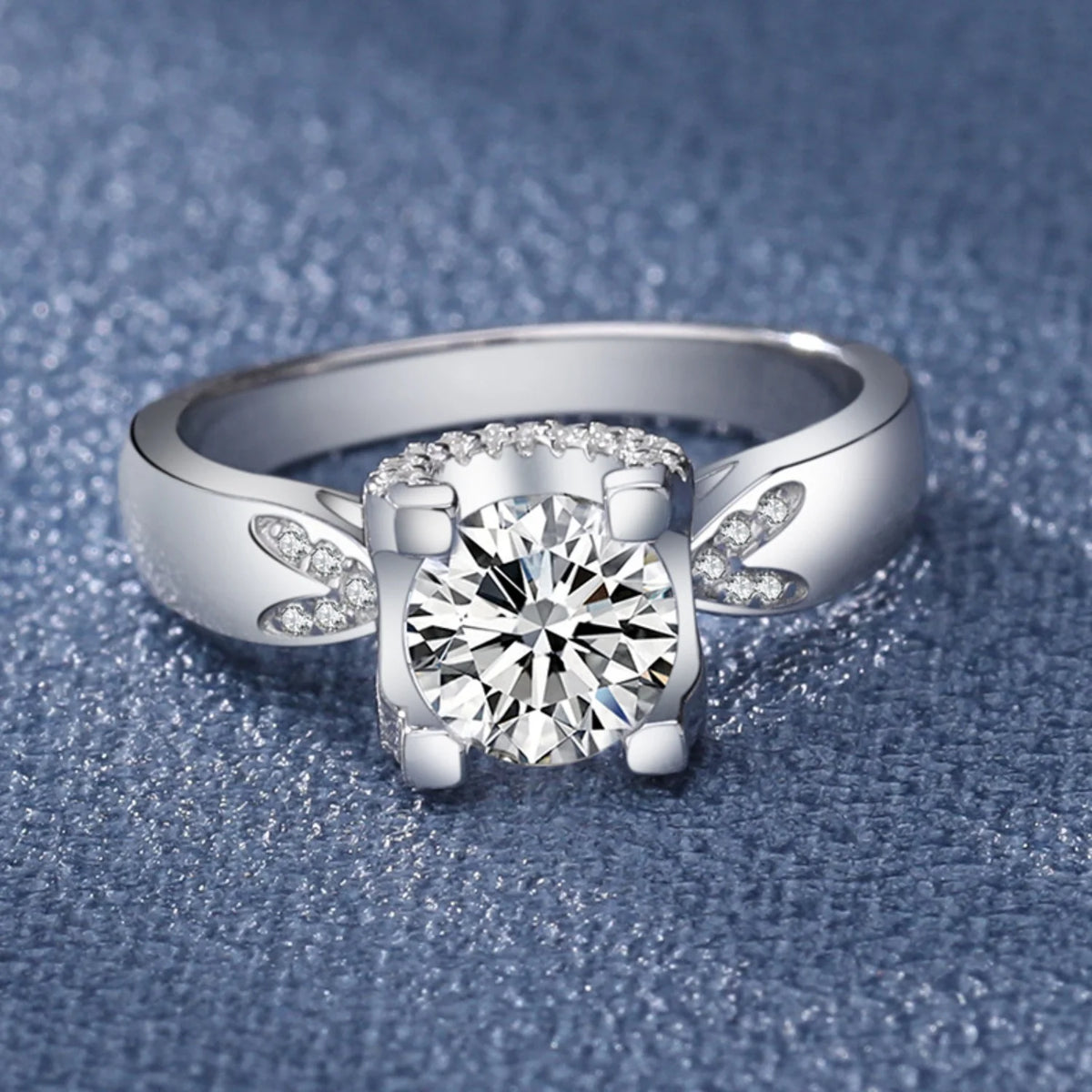18K White Gold Moissanite Ring S925 Sterling Silver V578966