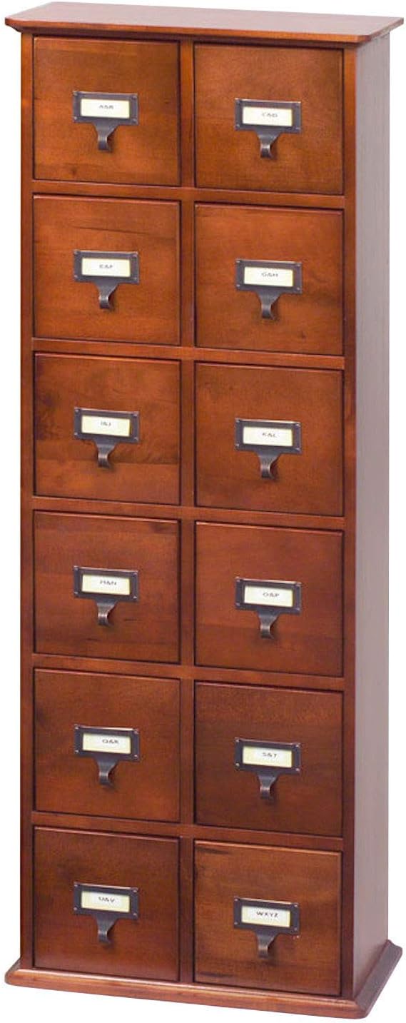 12 Drawers Solid Oak Media Cabinet K916