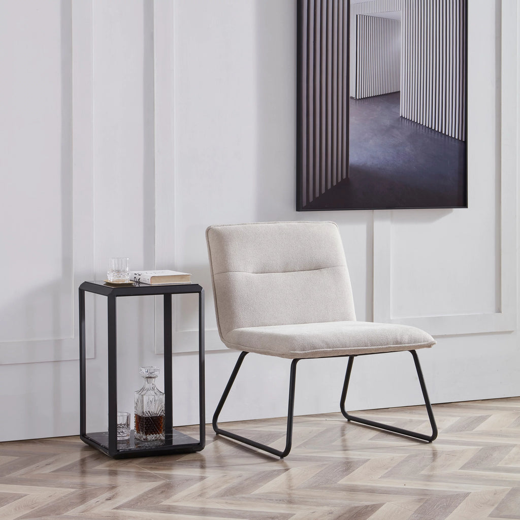 Beige Fabric Accent Chair U7111