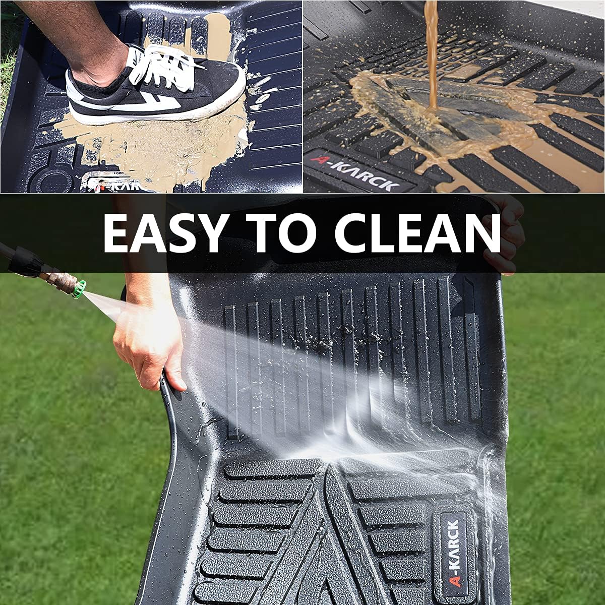 Car Floor Mats for 2018-2021 Tacoma Double Cab Automatic, 1st and 2nd Row W154889