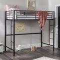 Black Twin Metal Loft Bed N3310