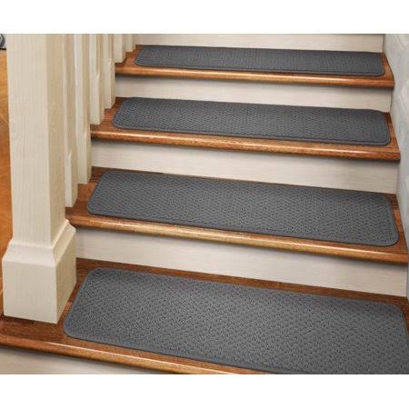 Adhesive Carpet Stair Treads, Gray, 9 in. x 36 in., Set of 12 P41159