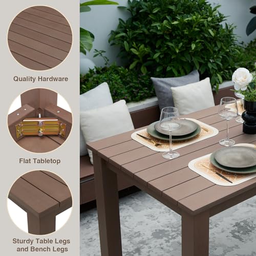 59" Rectangle Poly Lumber Dining Table for 6 Z353