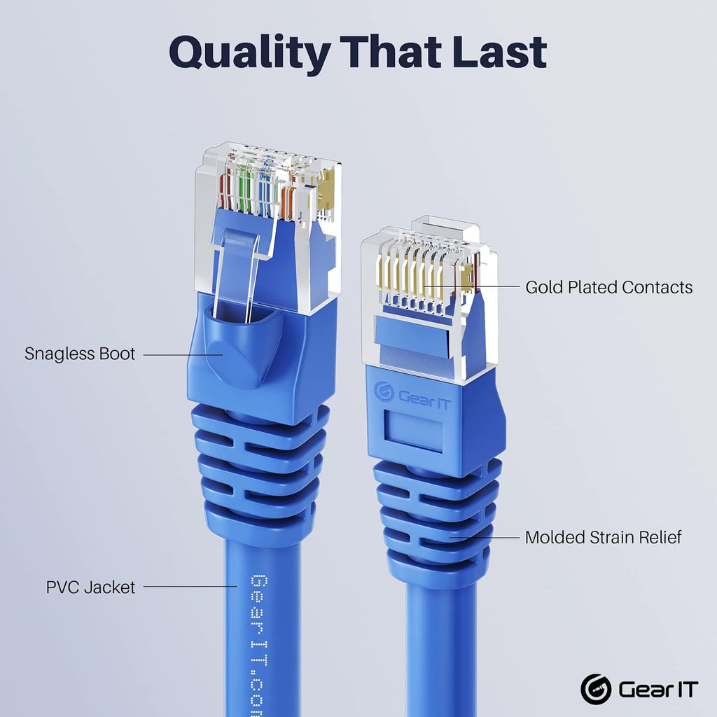 100-Pack Blue Cat5e Ethernet Patch Cable 1 Foot Y700282