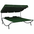 Outdoor Bed with Canopy and Pillows Green M995200