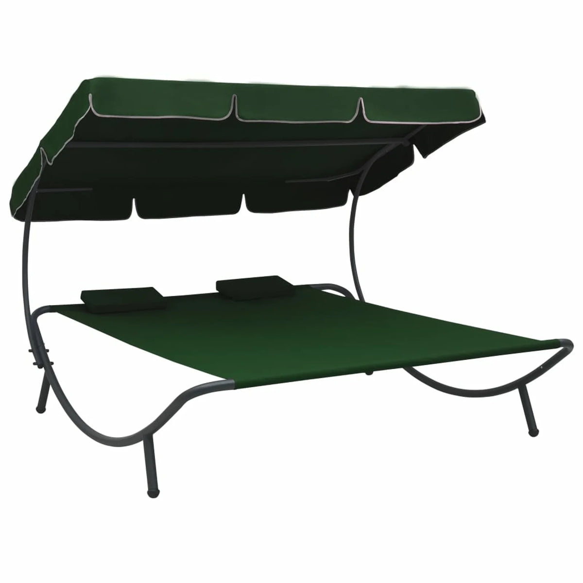 Outdoor Bed with Canopy and Pillows Green M995200