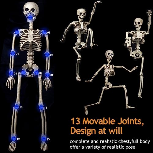 2 Pack 40 Inches Halloween Skeleton Full Body Posable G688