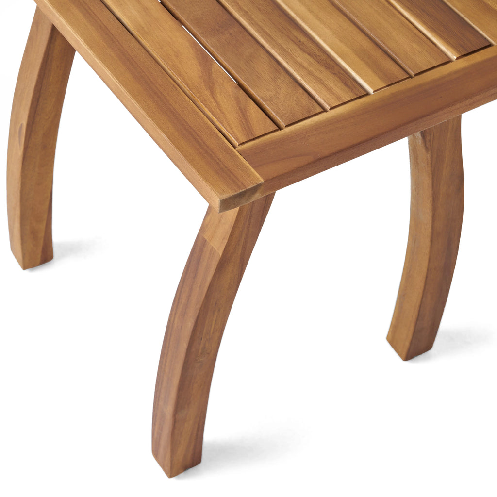 2 Seater Acacia Wood Rocking Chairs and Side Table Set X32572