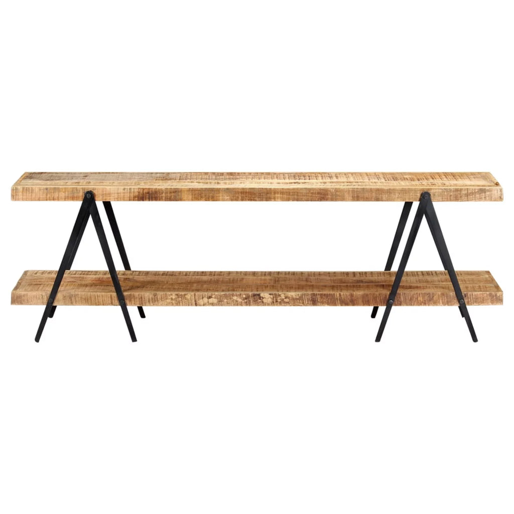 Mango Wood TV Stand with 2 Storage Shelves N451862