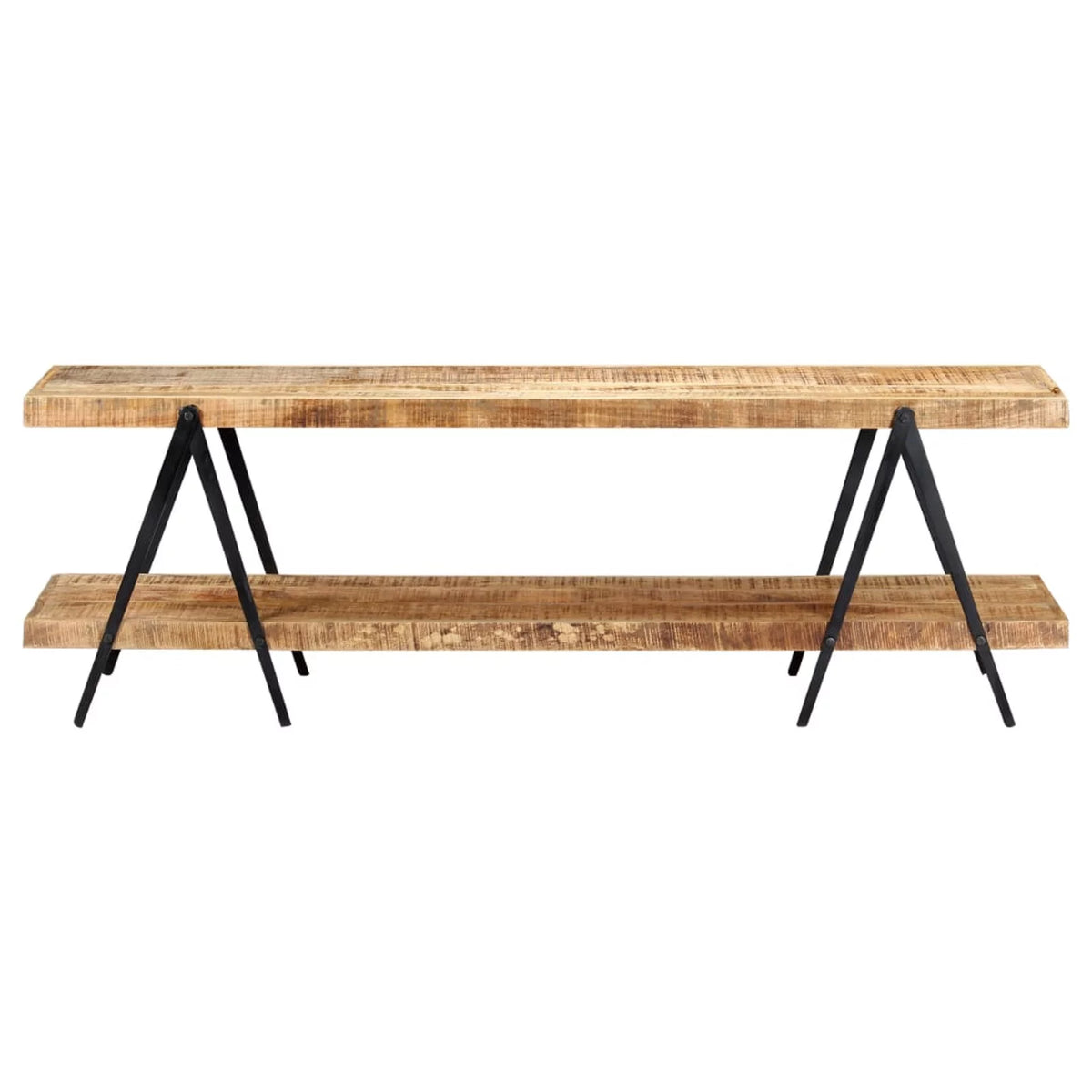 Mango Wood TV Stand with 2 Storage Shelves N451862