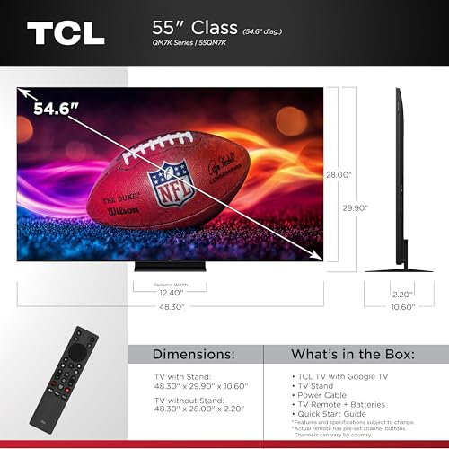 55-Inch QD-Mini LED 4K UHD Google Smart TV S6728
