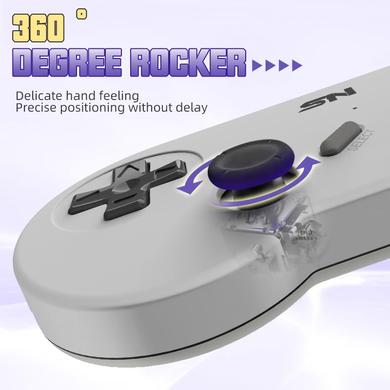 16Bit Video Game Console with 5000 Classic Games and 2.4G Wireless Controllers V42772