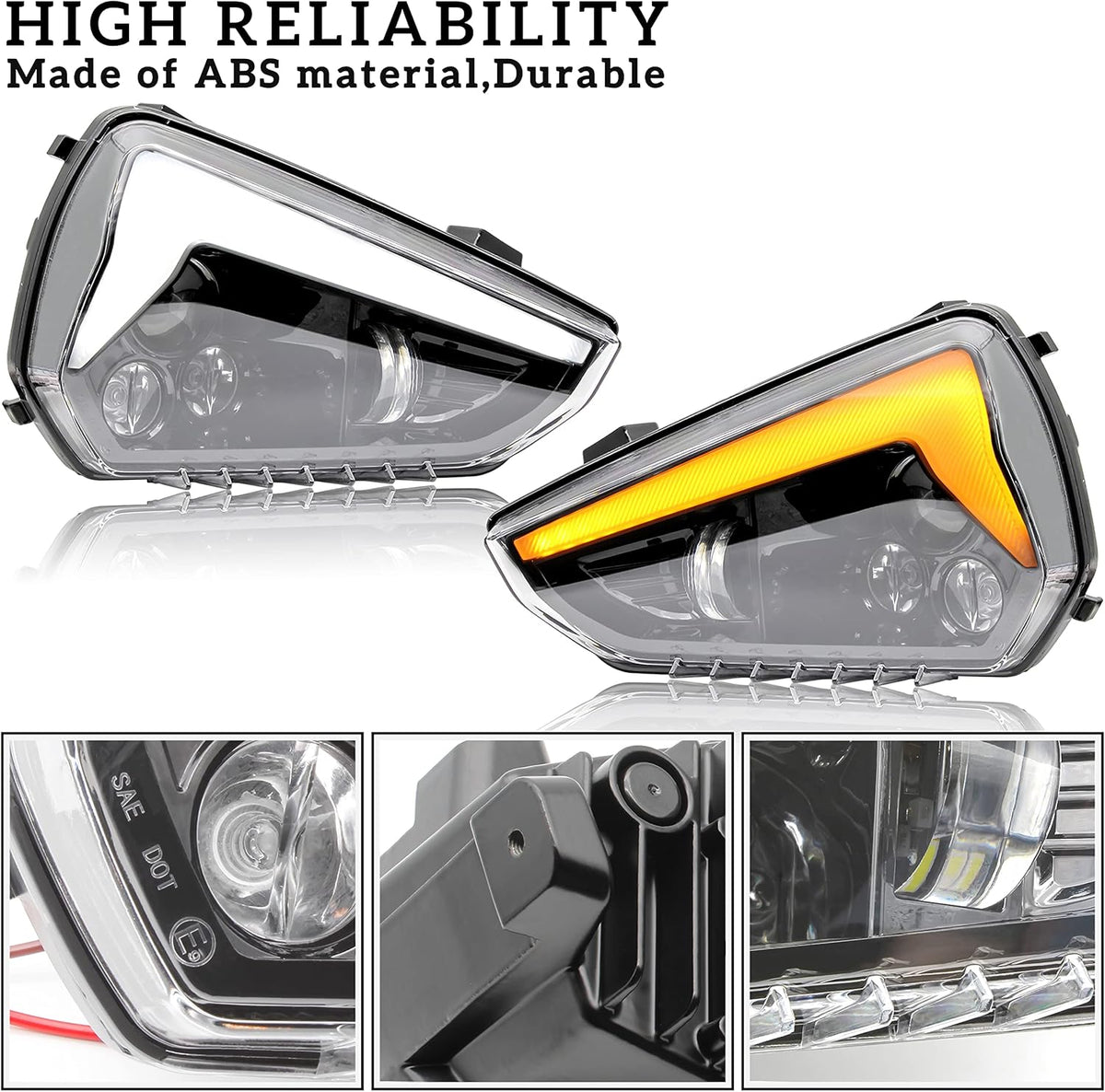 2PCS LED Headlights Assembly with High-Low Beams DRL Turn Signal Light N310