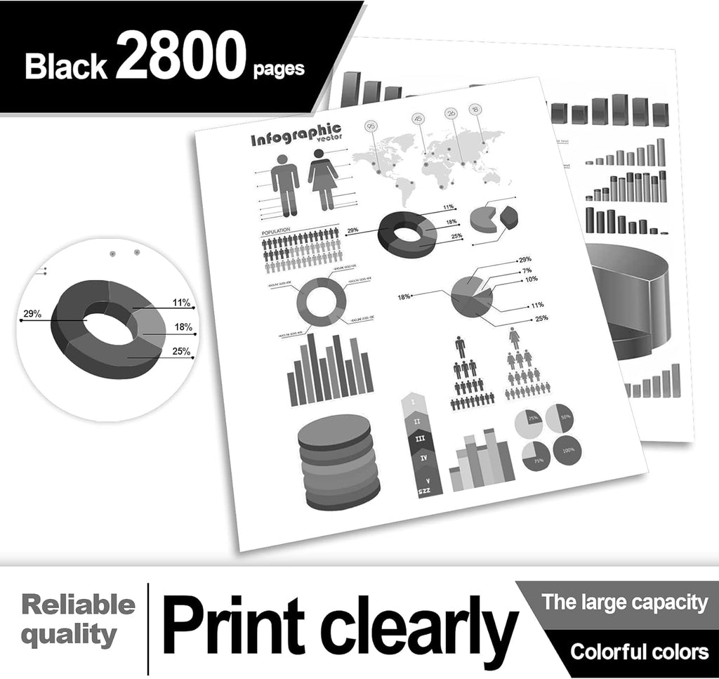 2 Pack Black TN360 Toner Cartridge H9864