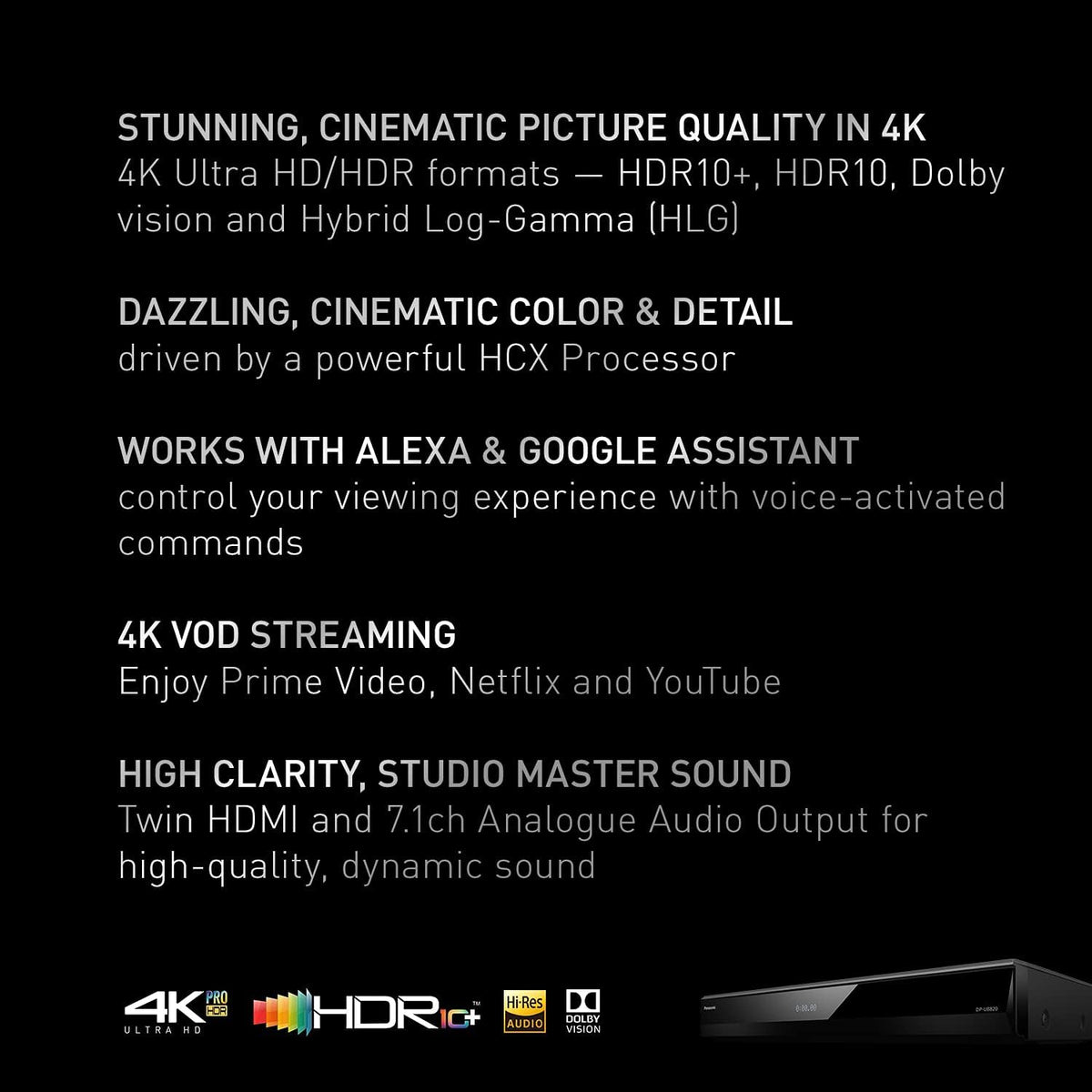 4K Blu Ray Player with Dolby Vision and HDR10+ L843