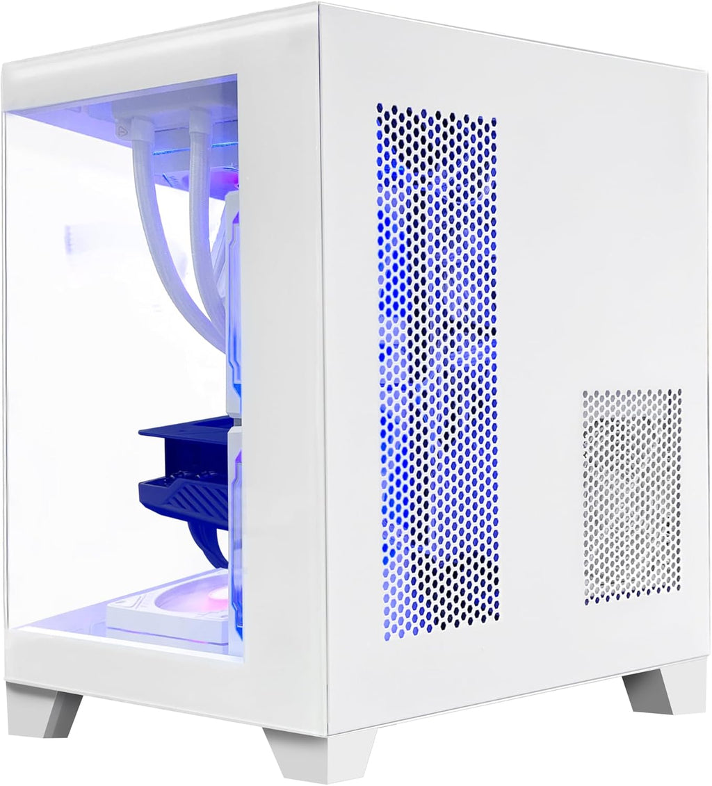 White Gaming PC Desktop with AMD Ryzen 5 5600G RX 6650 XT 8GB 32GB DDR4 RAM 1TB M.2 PCIE SSD 240mm AIO Windows 11 Pro D95948