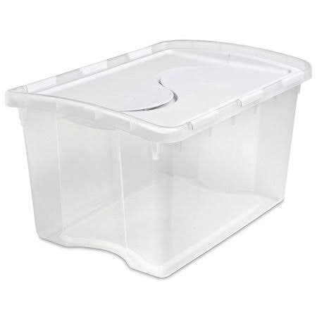 48 Quart Clear Storage Box with White Lid, 6-Pack D79496
