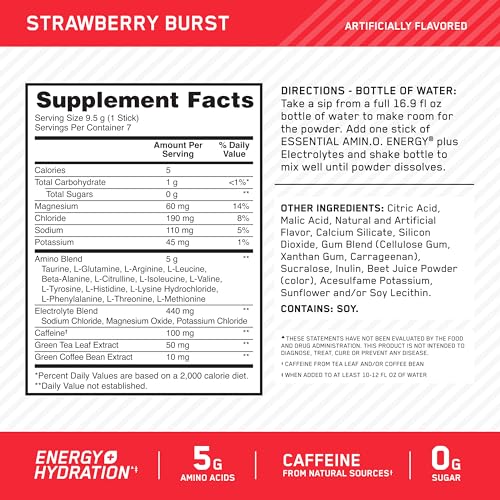 Strawberry Burst Energy Powder Stick Packs, 7 Count S88596
