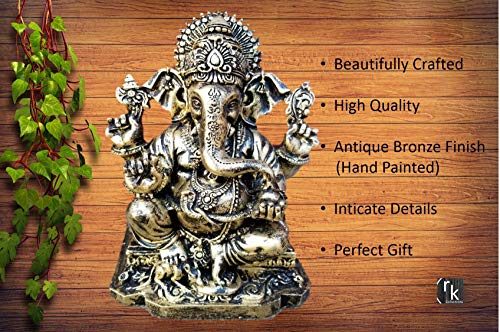 6.25" Multicolor Antique Finish Ganesh Statue Q5955