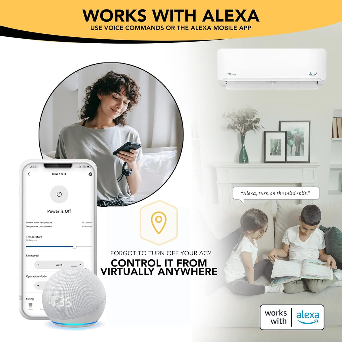 12000 BTU 208/230V Mini Split Air Conditioner Heat Pump, White P408