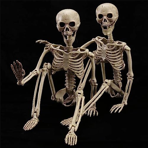 2 Pack 40 Inches Halloween Skeleton Full Body Posable G688