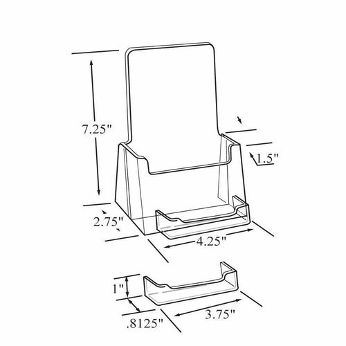 100-Pack Counter Trifold Brochure Holder with Business Card Pocket E401476