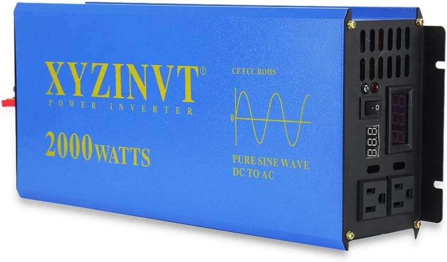 2000W Pure Sine Wave Power Inverter 12V to 120V with Remote Y405
