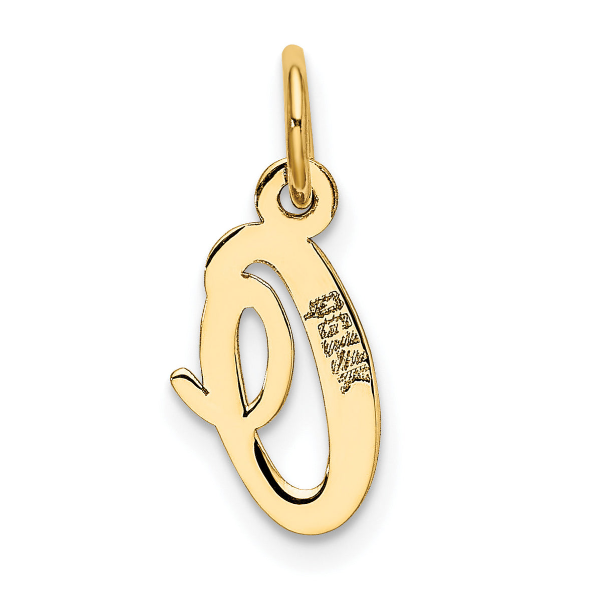 14K Yellow Gold Initial Pendant Charm V486
