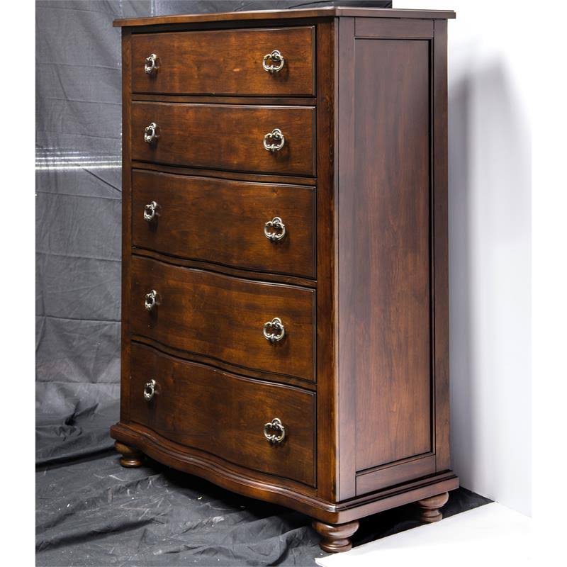 5 Drawer Chest in Brown Cherry Q17682