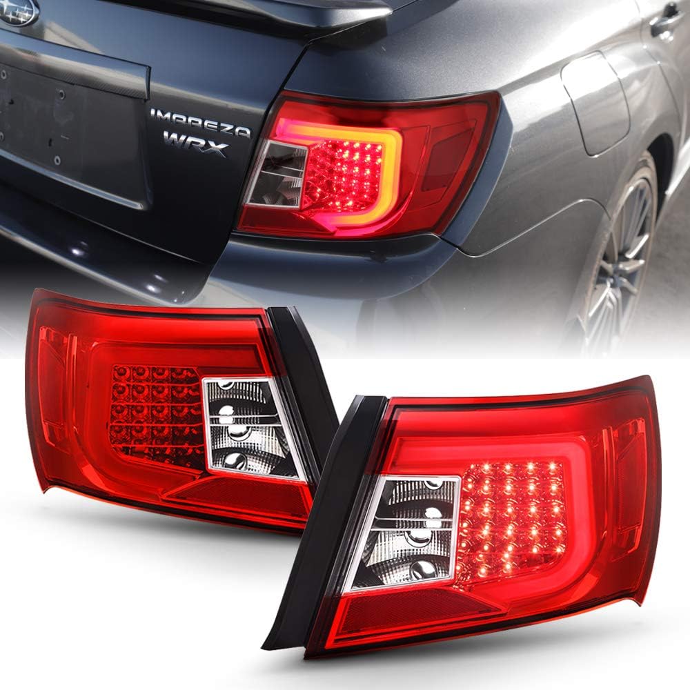 Black LED Tube Tail Lights Brake Lamps Set Left+Right F915680