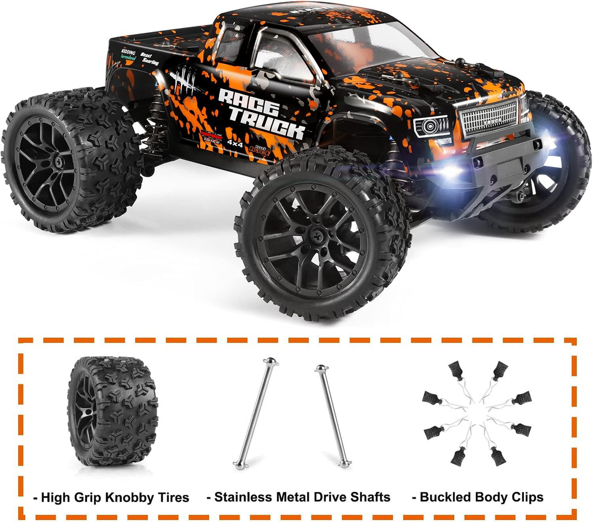 1:18 Scale 4X4 RC Monster Truck with 2 Batteries C9025