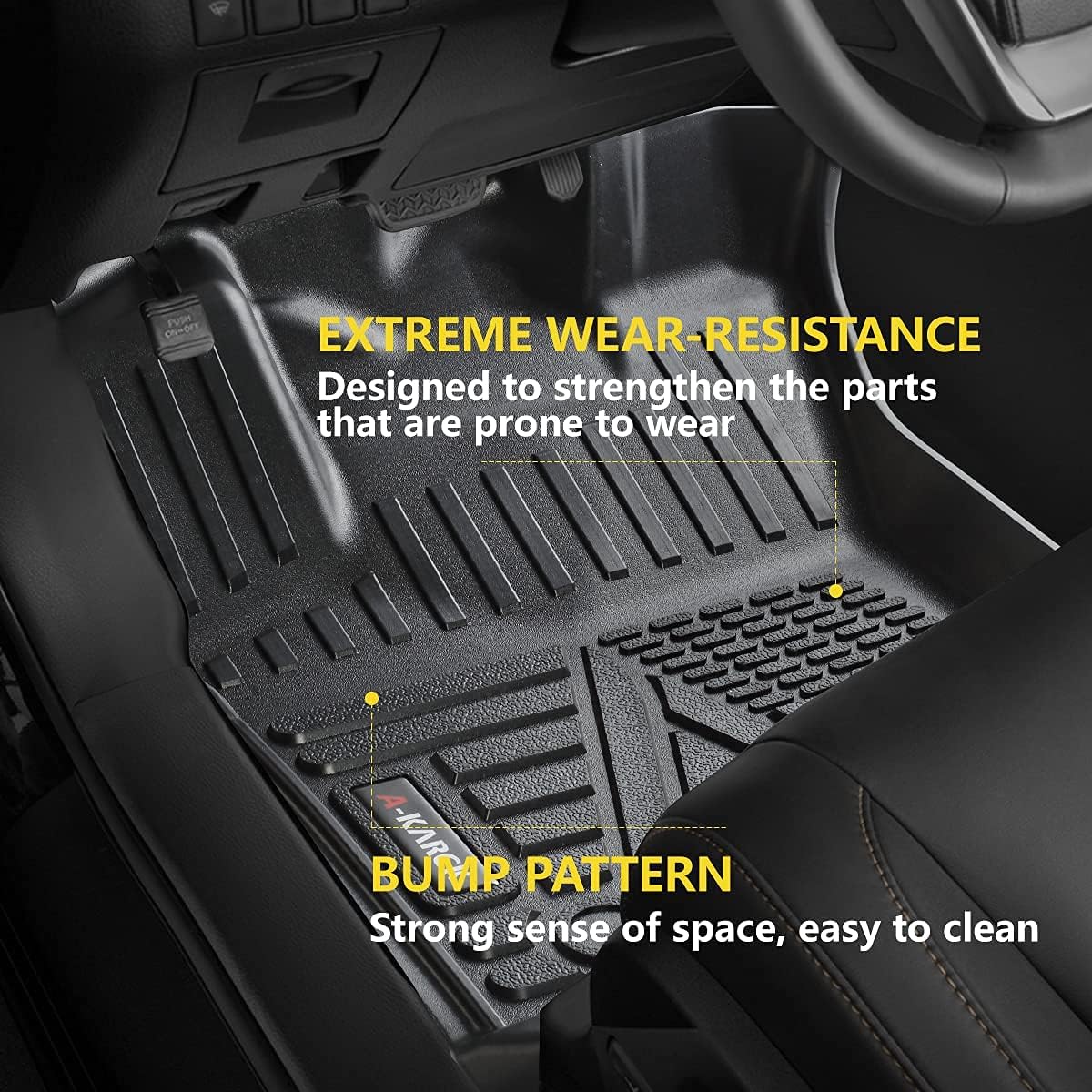 Car Floor Mats for 2018-2021 Tacoma Double Cab Automatic, 1st and 2nd Row W154889