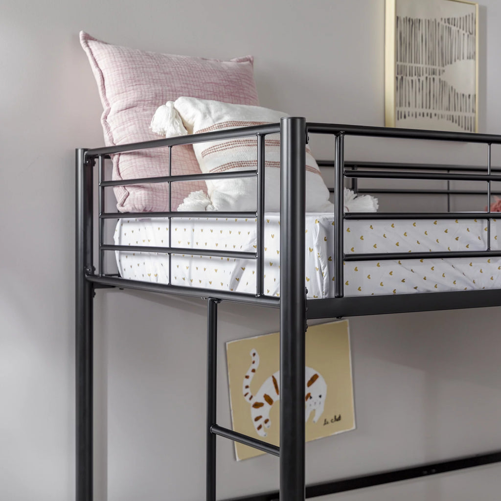 Black Twin Metal Loft Bed N3310