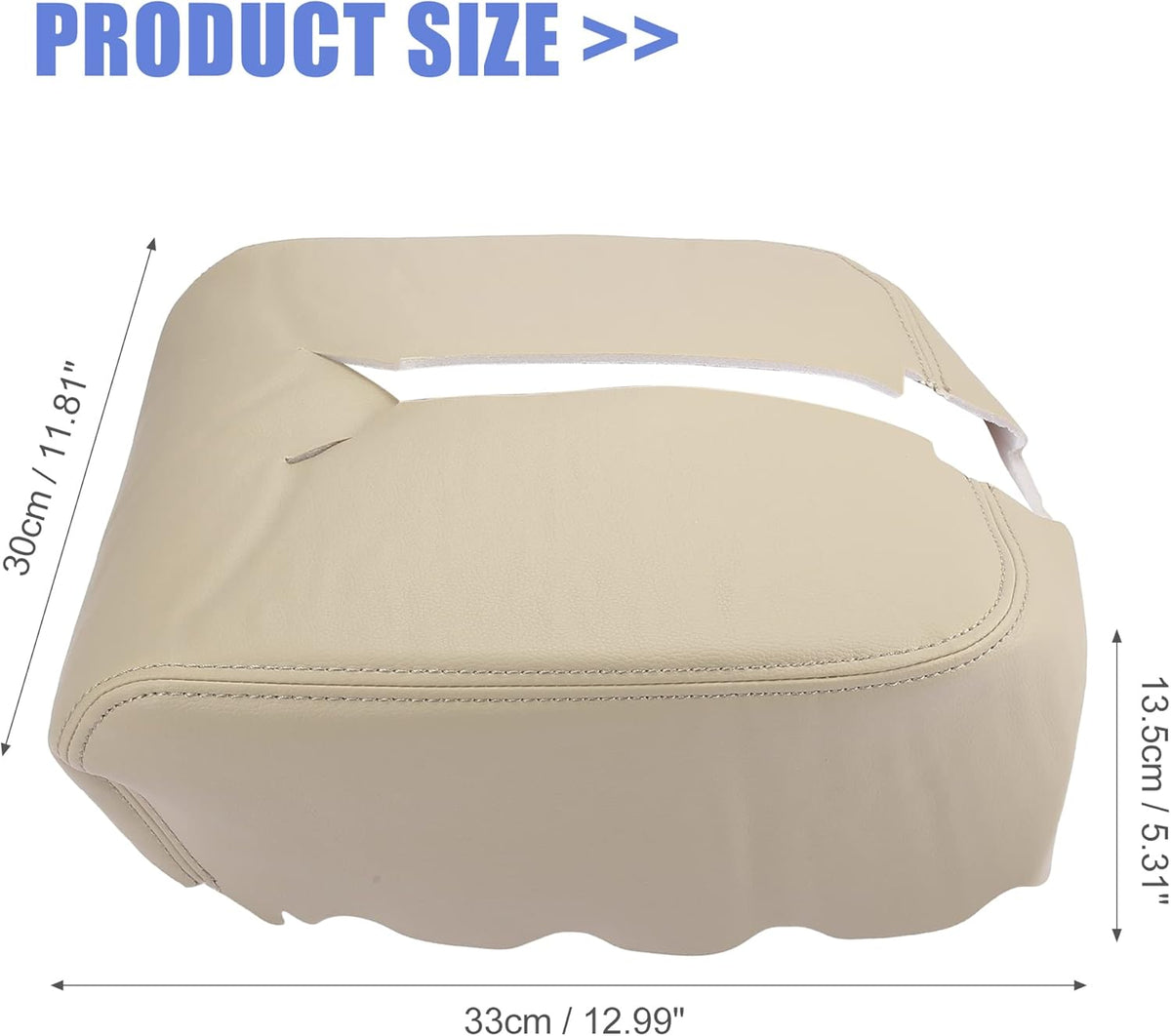 Beige Car Center Console Lid Armrest Cover Protector Pack of 2 C4826