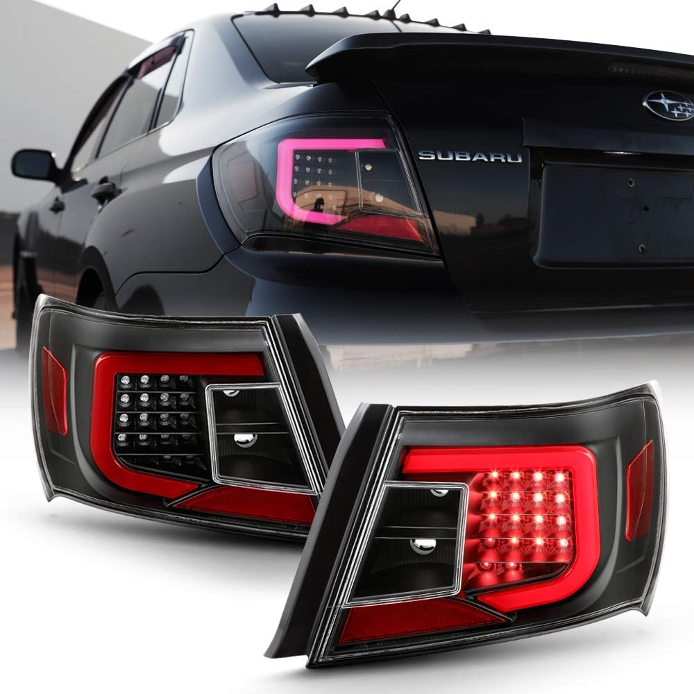 Black LED Tube Tail Lights Brake Lamps Set Left+Right F915680