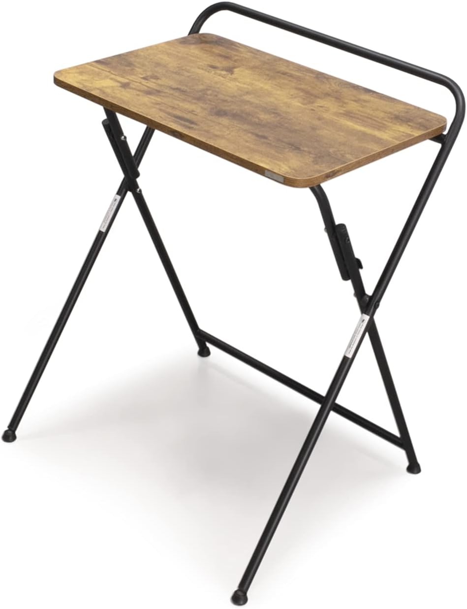 Oak/Black Folding Desk with Metal Frame, Pack of 2 L4213