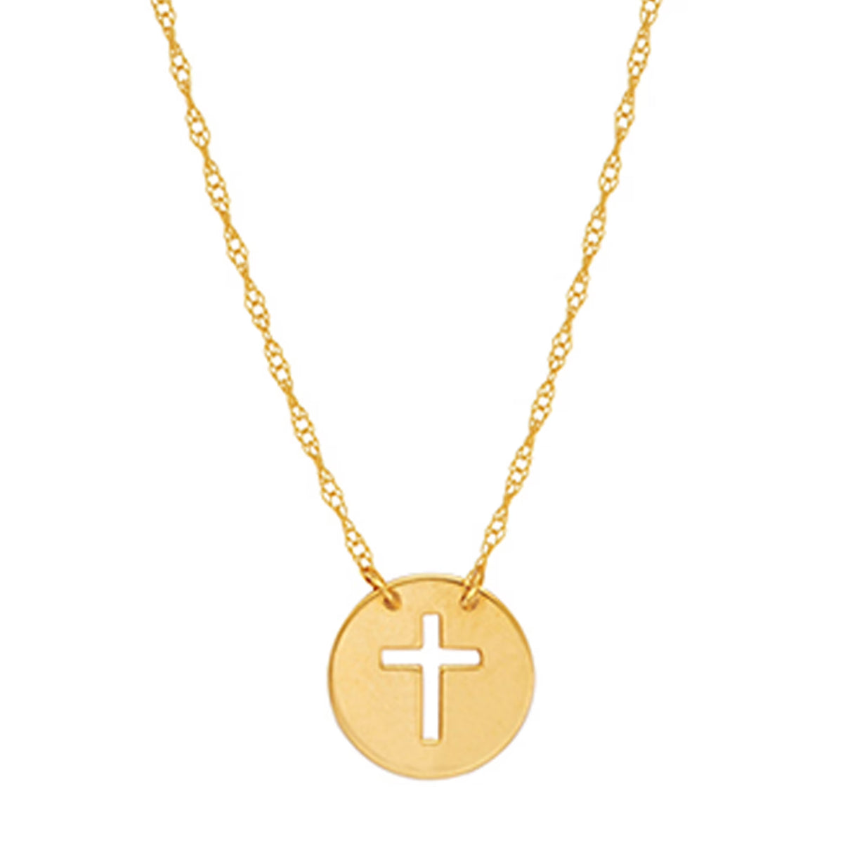 14k Yellow Gold Cross Necklace Chain Adjustable 16-18" U401954