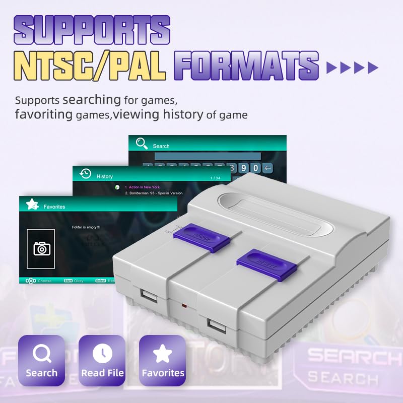 16Bit Video Game Console with 5000 Classic Games and 2.4G Wireless Controllers V42772