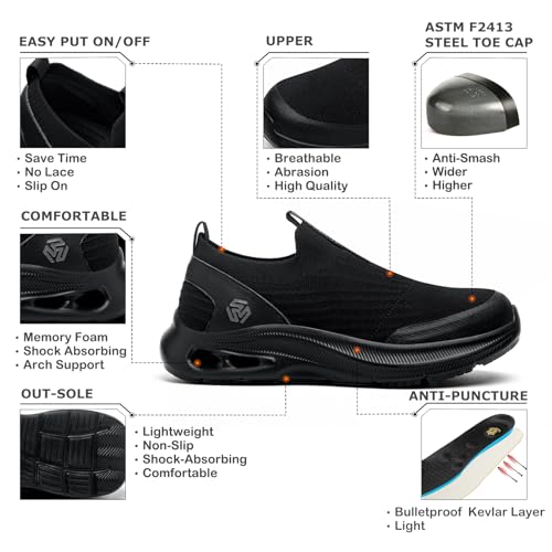 Steel Toe Slip-On Work Shoes L81083
