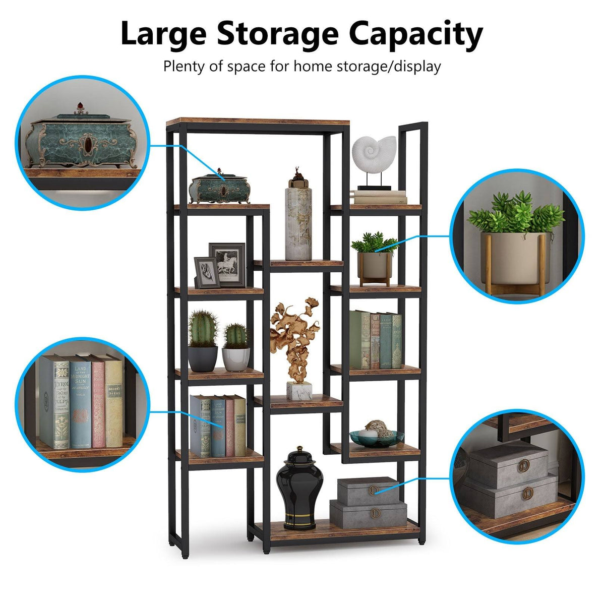 6-Tier 70.9 inch Tall Bookshelf O83463